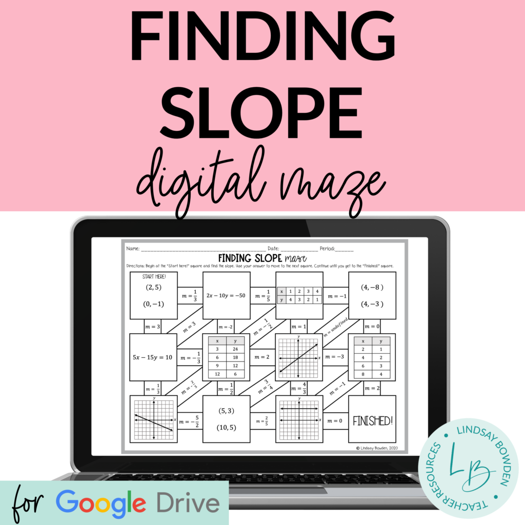 Finding Slope Digital Maze Lindsay Bowden