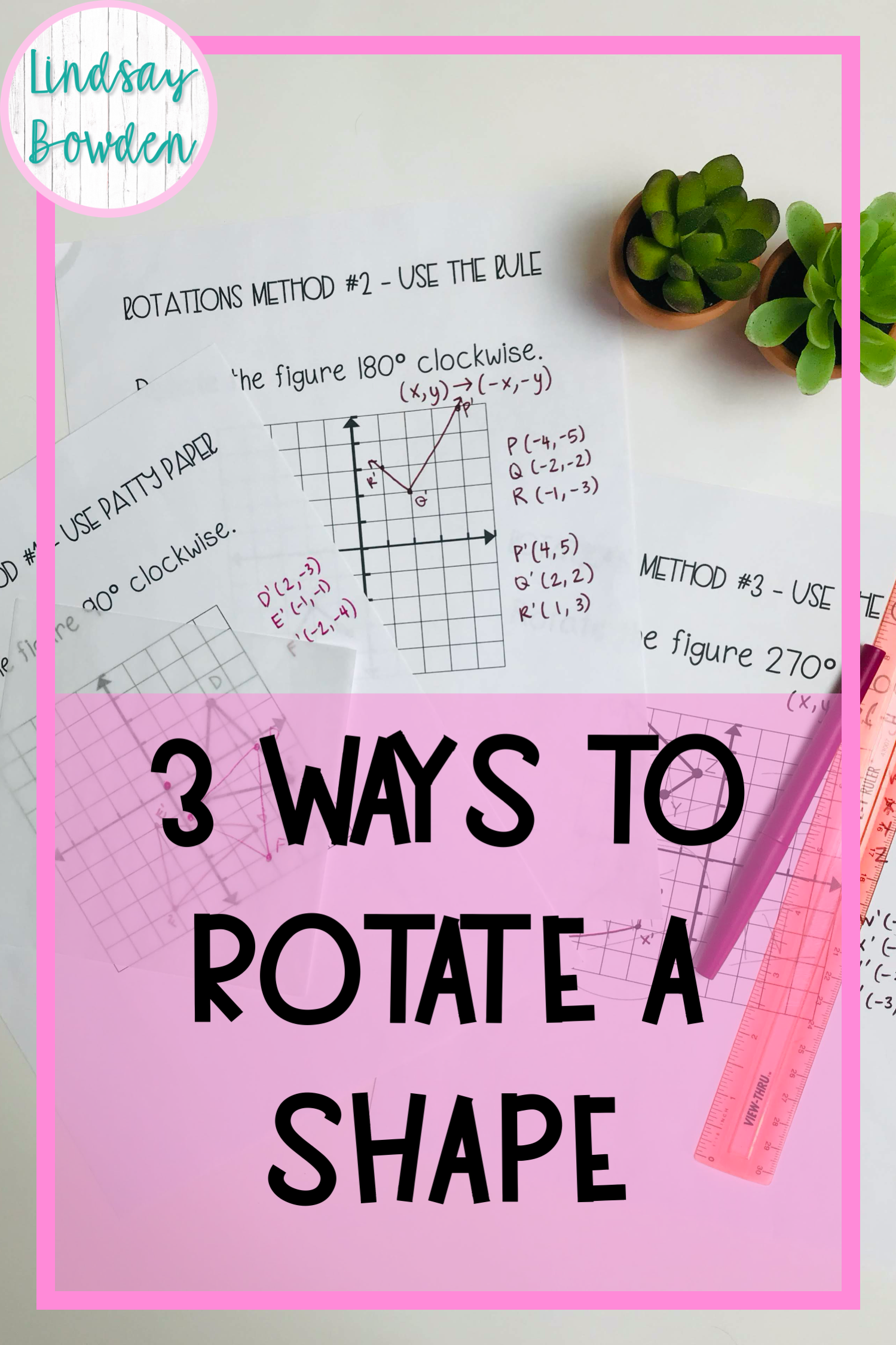 How to rotate 90 degrees clockwise about a point, not the origin