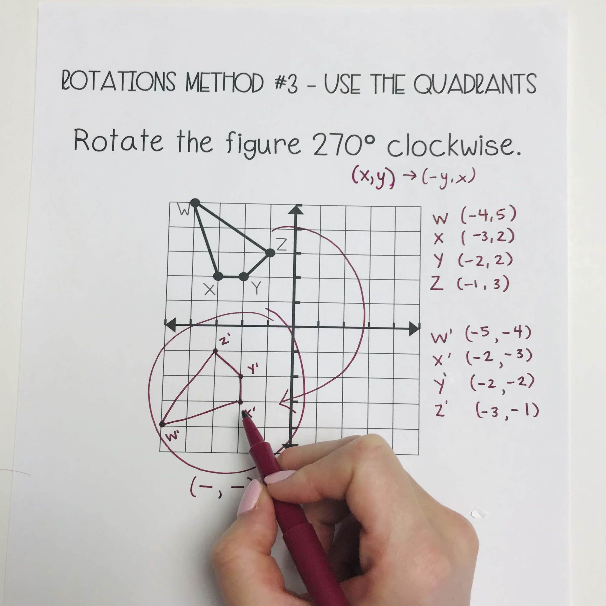 rotation geometry coordinates rules
