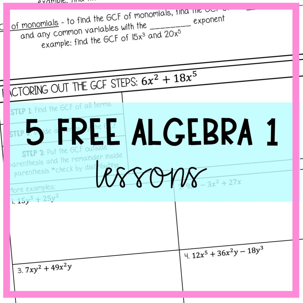 Free algebra 1 lessons lindsay bowden