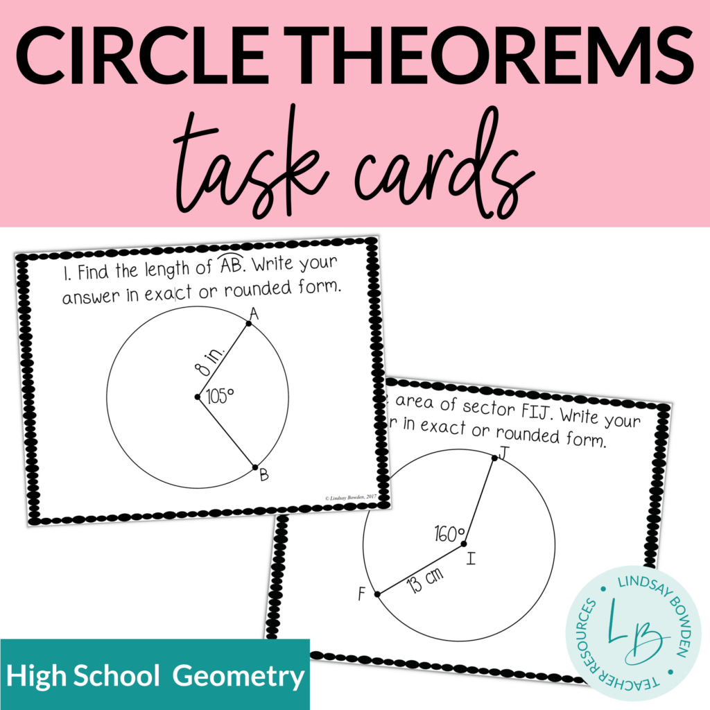 Circles Theorems Task Cards