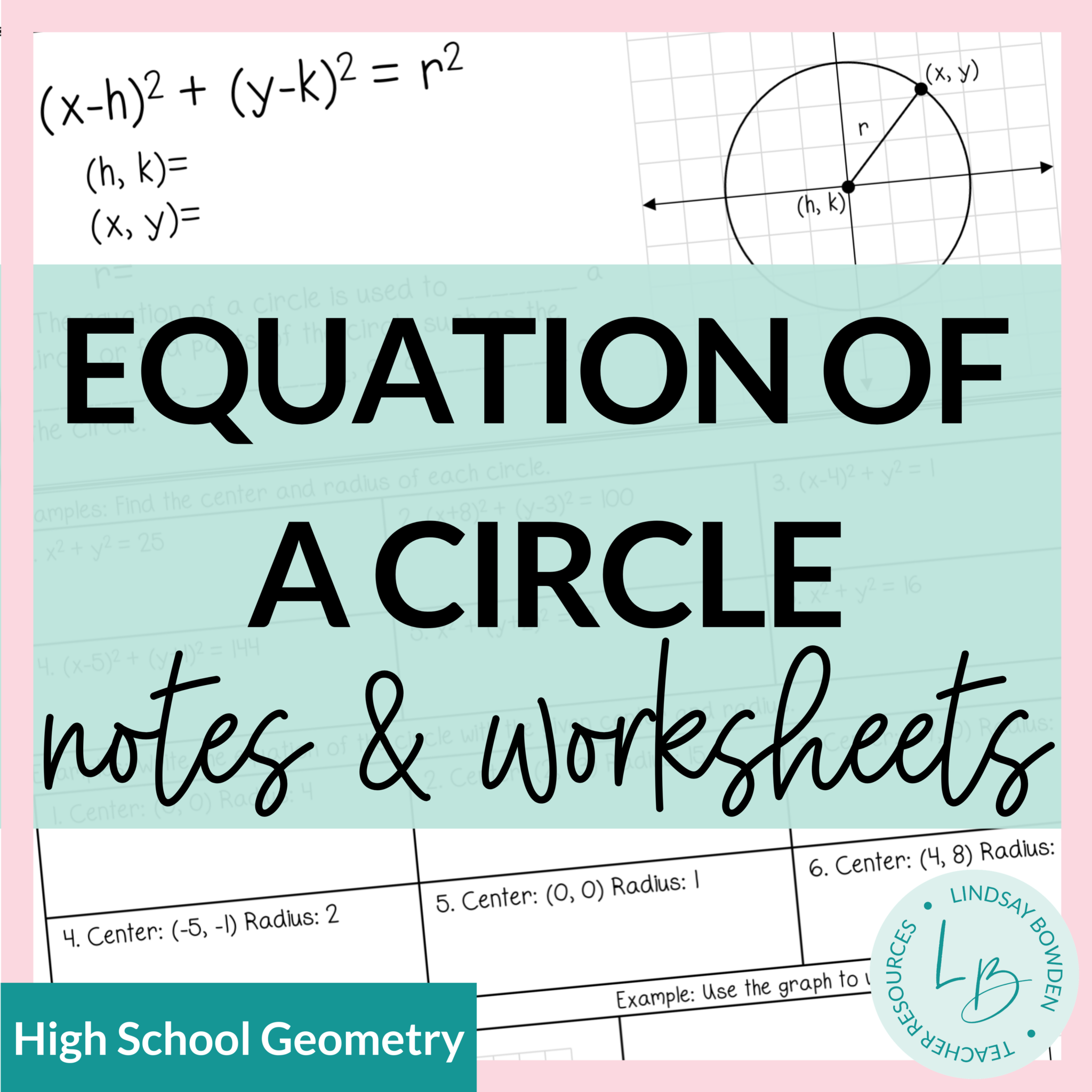 equation-of-a-circle-notes-and-worksheets-lindsay-bowden