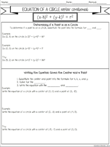 Equation Of A Circle Notes And Worksheets Lindsay Bowden Hot Sex Picture