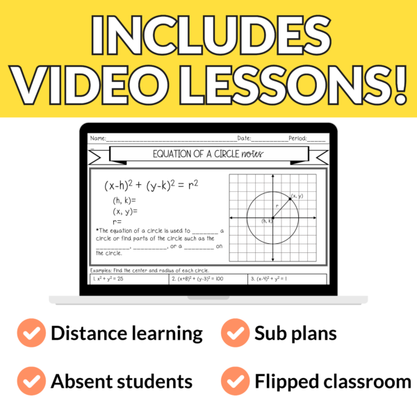Equation of a Circle Notes and Worksheets for 9th – 11th Grade Geometry - Image 4