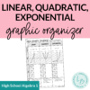 Linear, Quadratic, Exponential Graphic Organizer - Lindsay Bowden