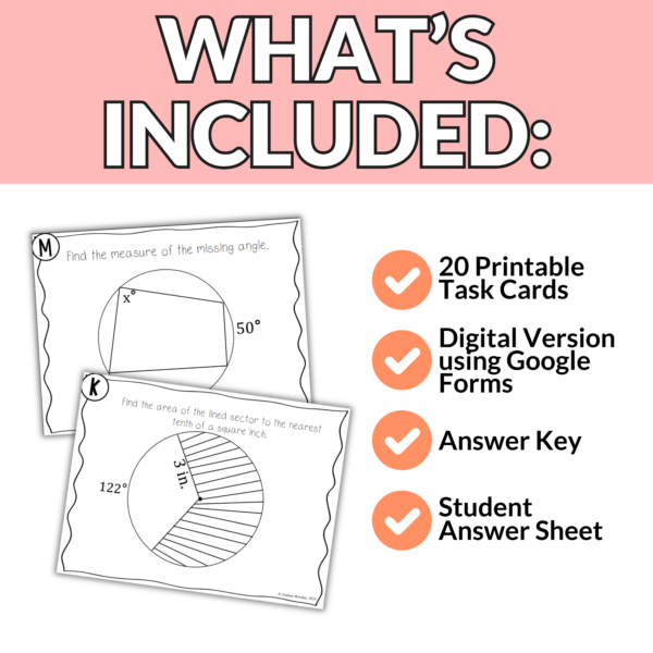 Circle Theorems: Segments, Arcs, & Angles Task Cards for High School Geometry - Image 2