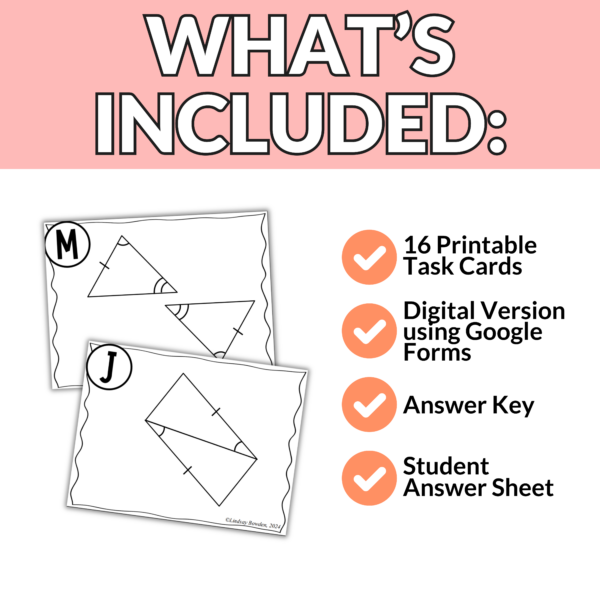 Congruent Triangles Task Cards - Image 2