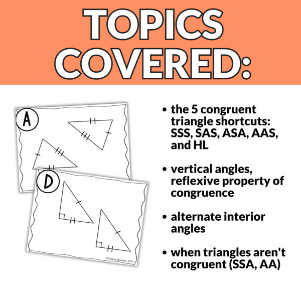 Congruent Triangles Task Cards - Image 3