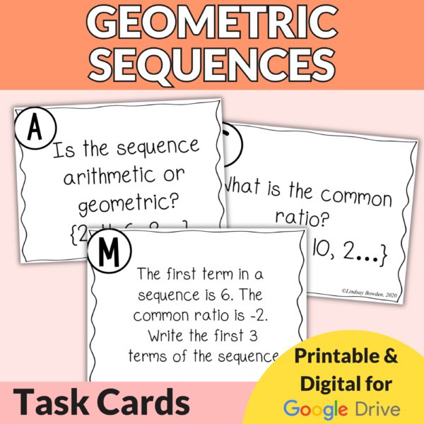 Geometric Sequences Task Cards