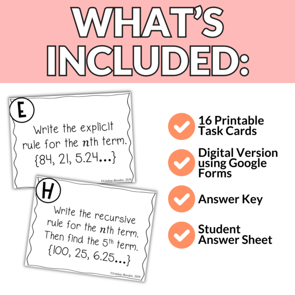 Geometric Sequences Task Cards - Image 2