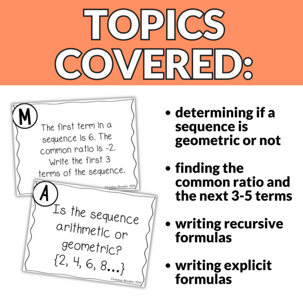 Geometric Sequences Task Cards - Image 3