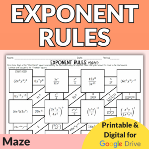 Exponent Rules Maze