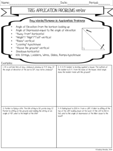 Right Triangle Trigonometry Notes and Worksheets - Lindsay Bowden