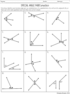 Special Angle Pairs Notes - Lindsay Bowden