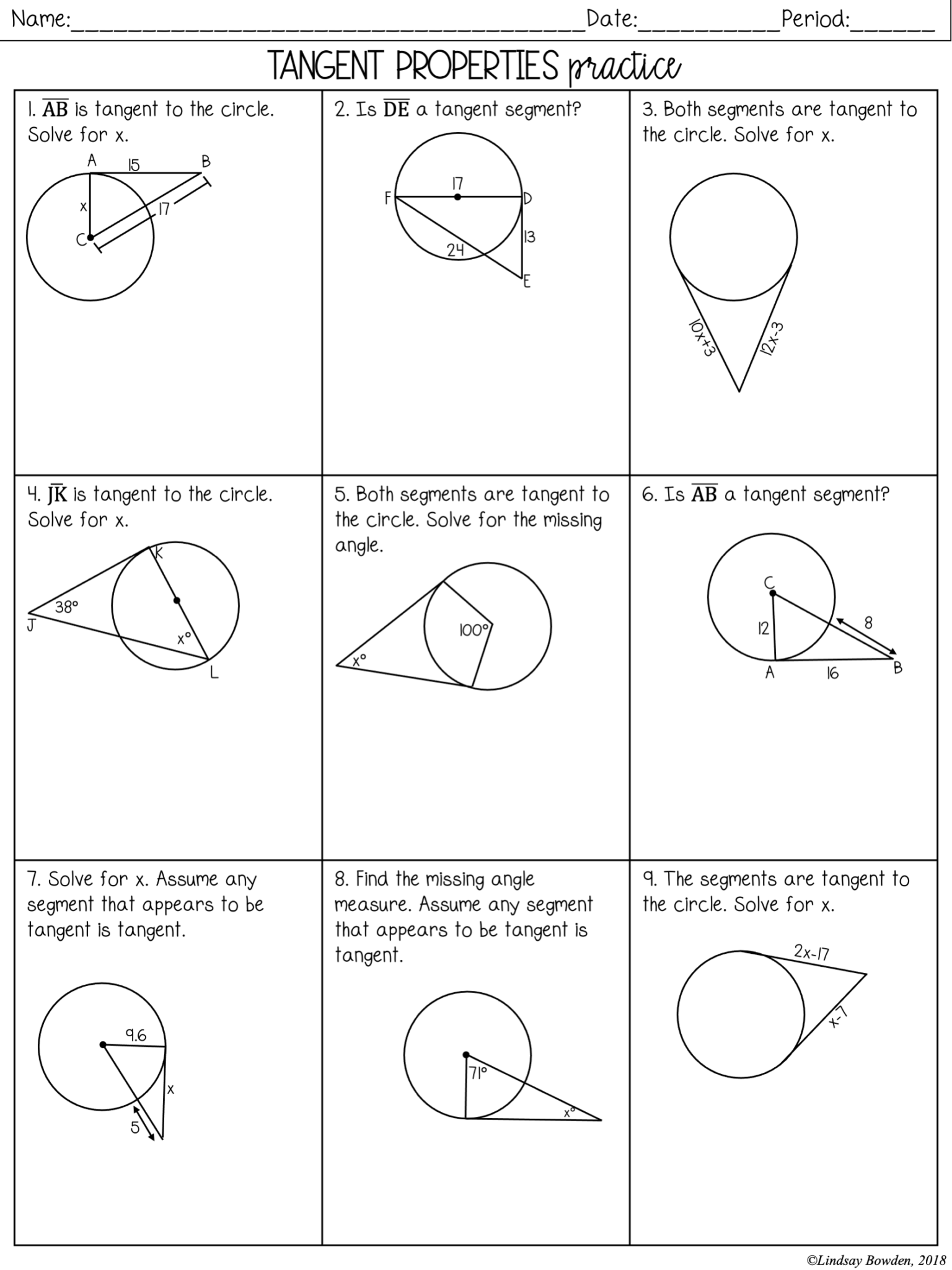 Circles Notes and Worksheets - Lindsay Bowden