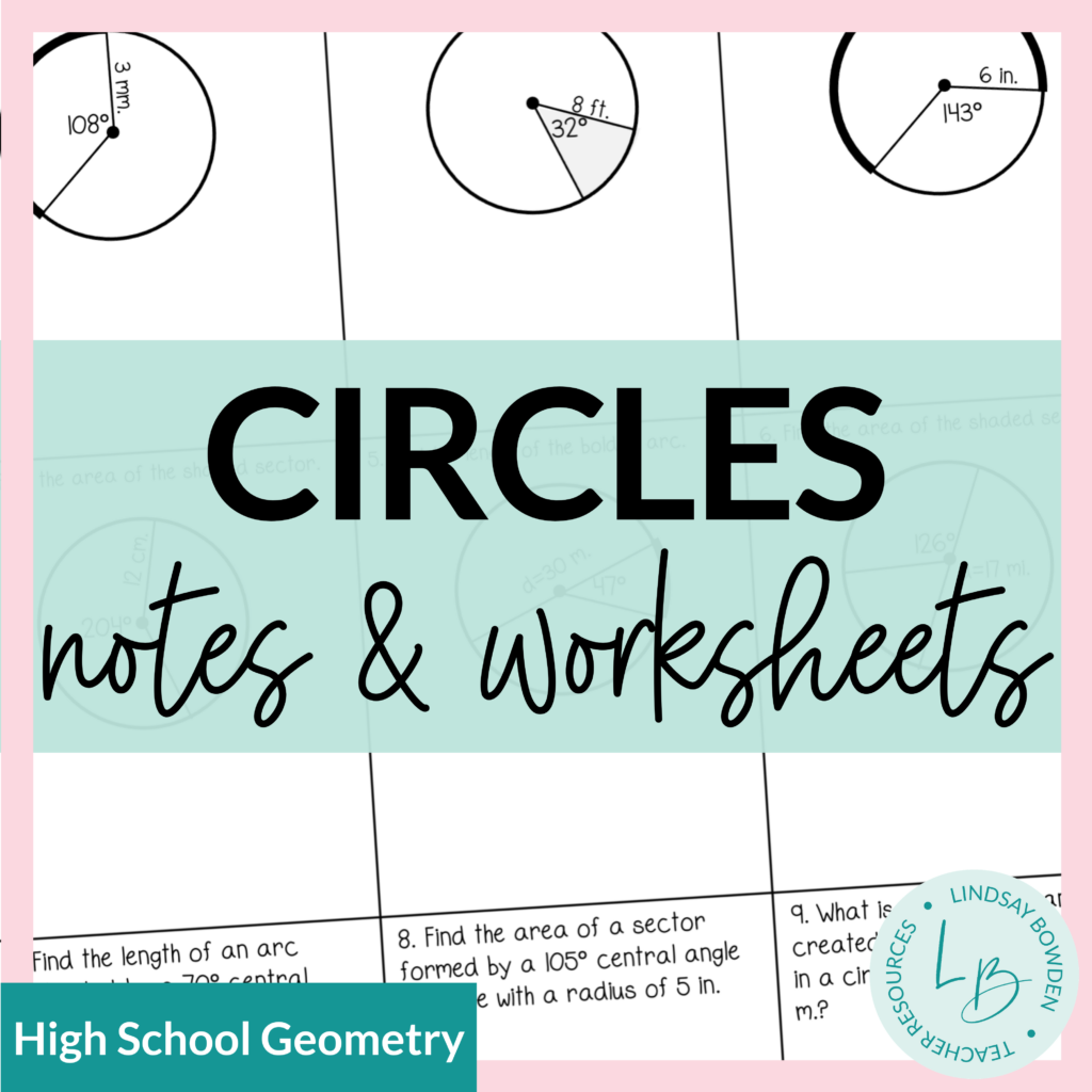 Circles Notes and Worksheets - Lindsay Bowden