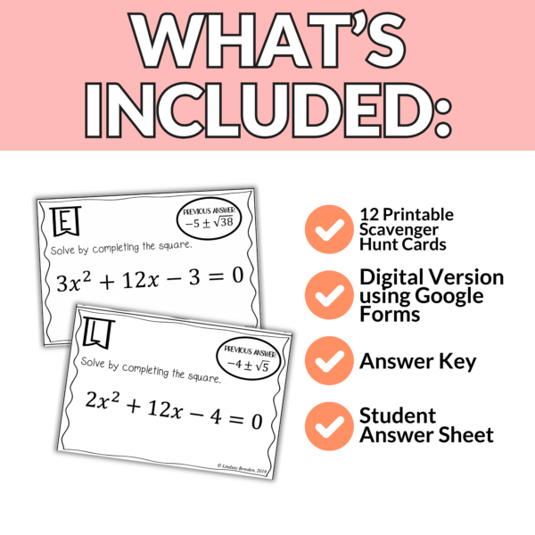 Completing the Square Scavenger Hunt - Image 2