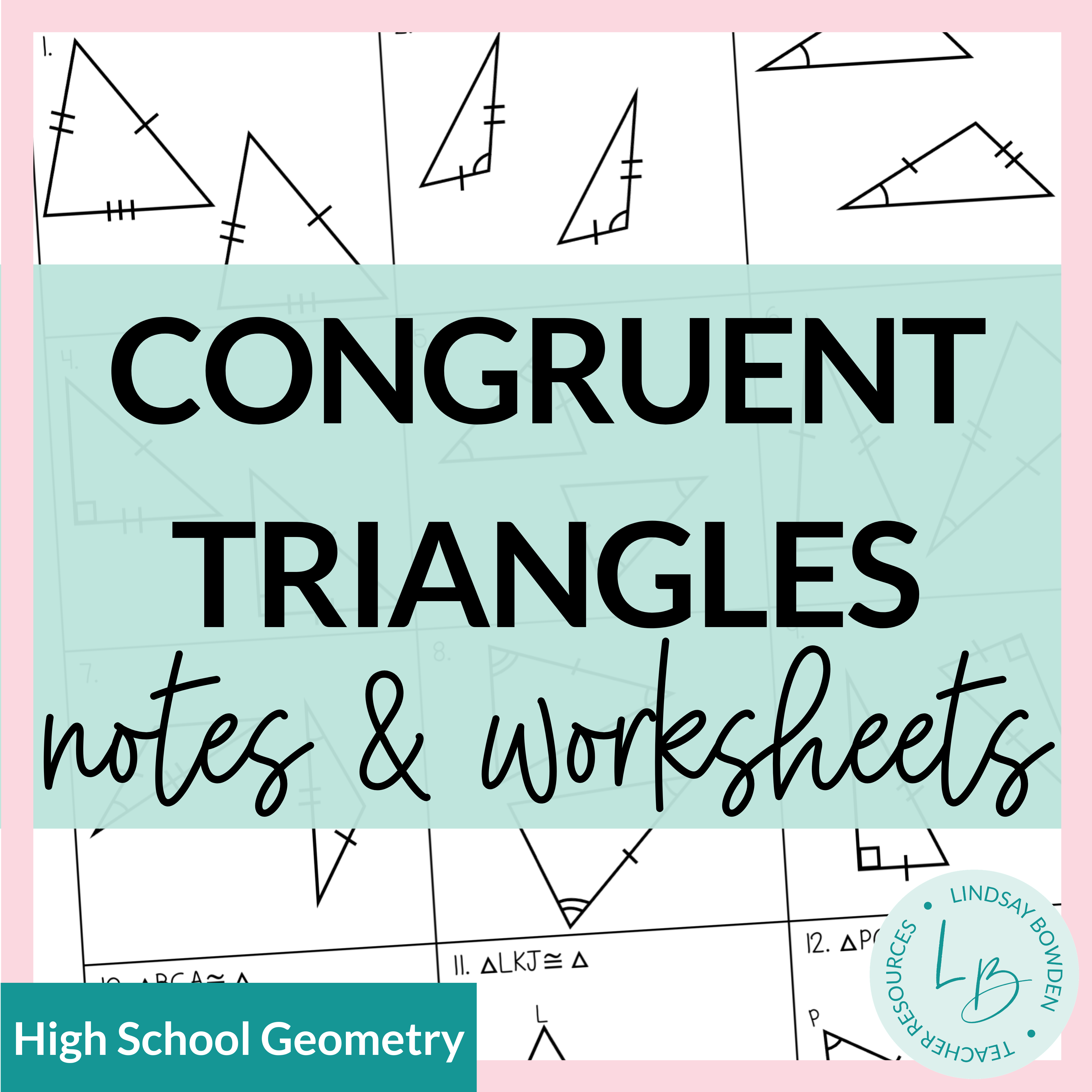 Congruent Triangles Notes and Worksheets - Lindsay Bowden With Regard To Triangle Congruence Worksheet Answer Key