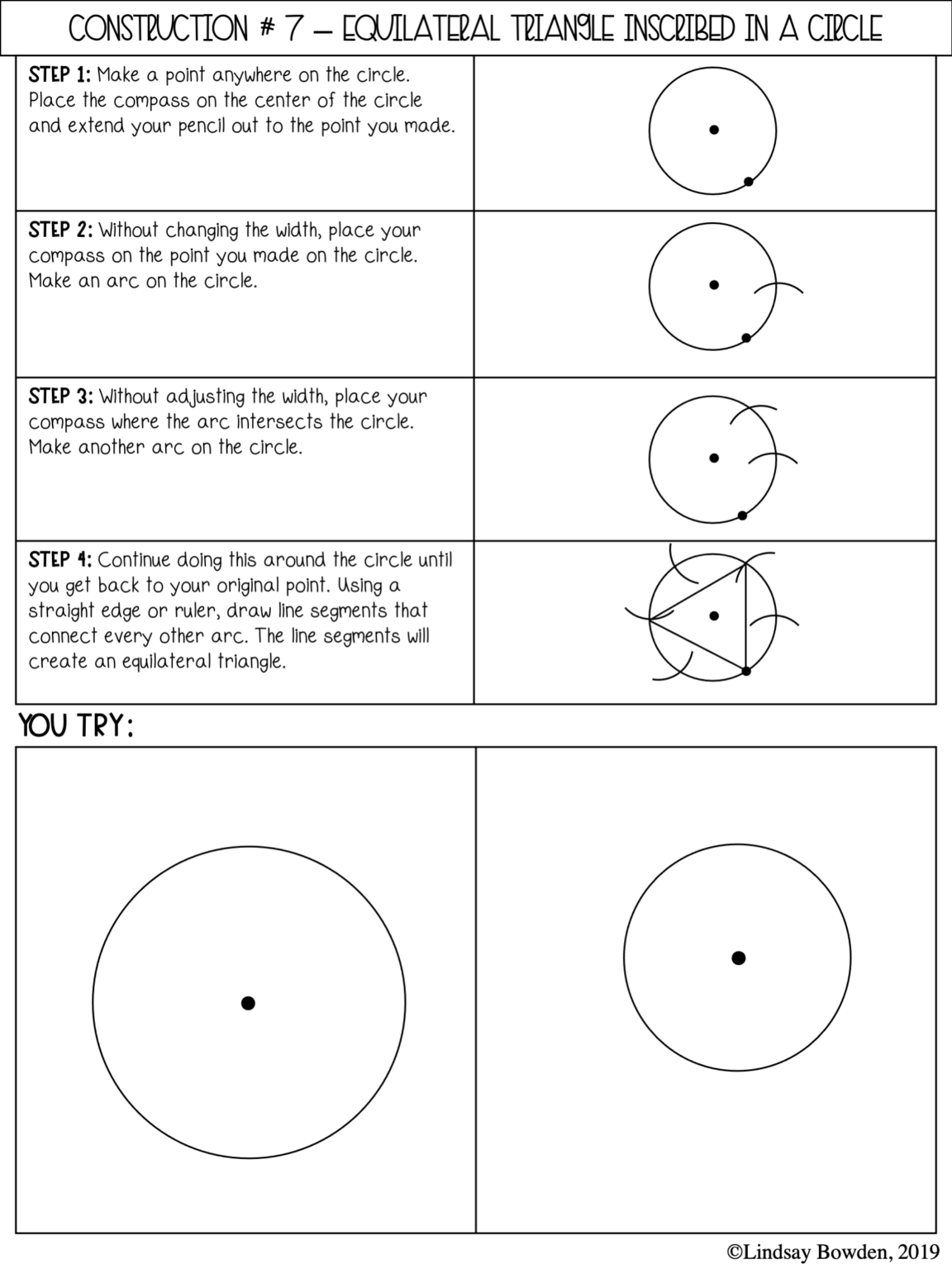 Geometric Constructions Notes and Worksheets - Lindsay Bowden