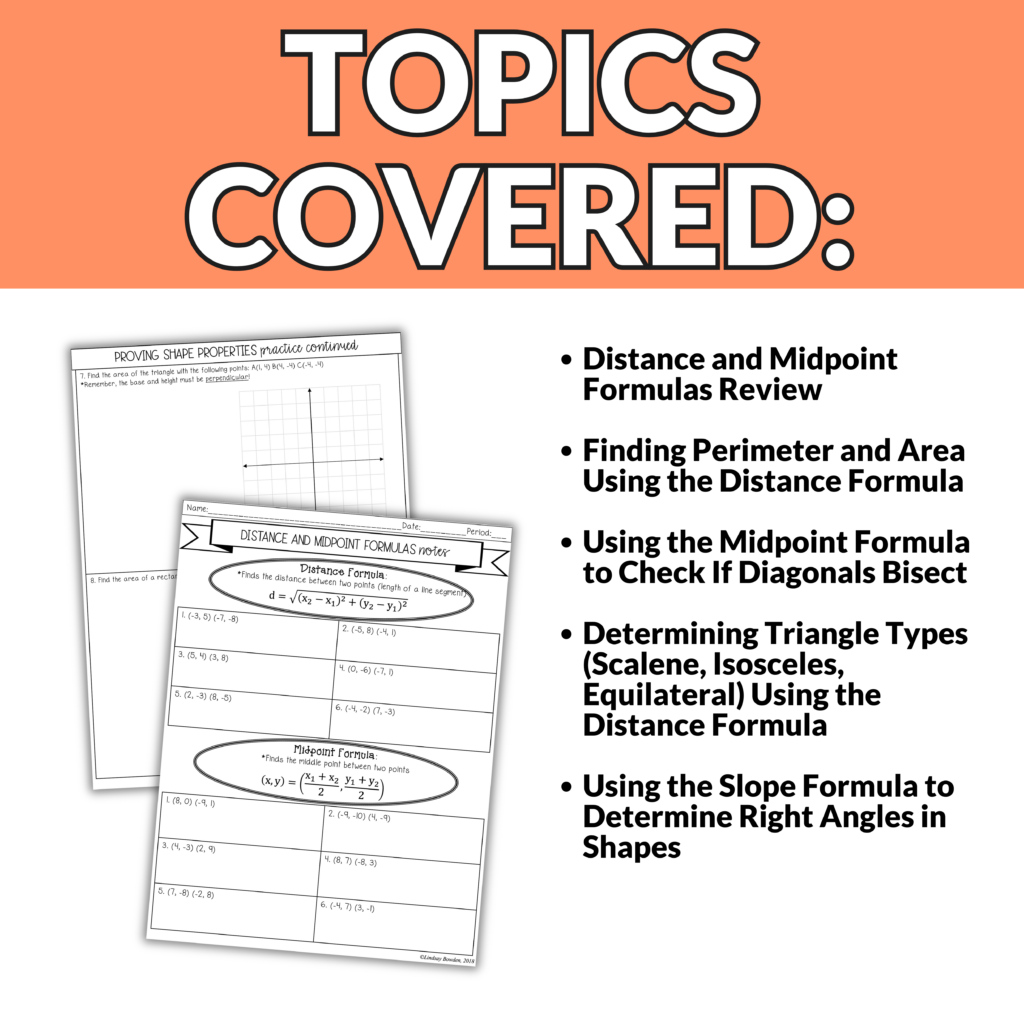 Coordinate Geometry Notes and Worksheets for 9th – 11th Grade Geometry - Image 4