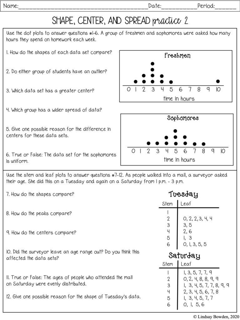 Data Analysis Notes and Worksheets - Lindsay Bowden