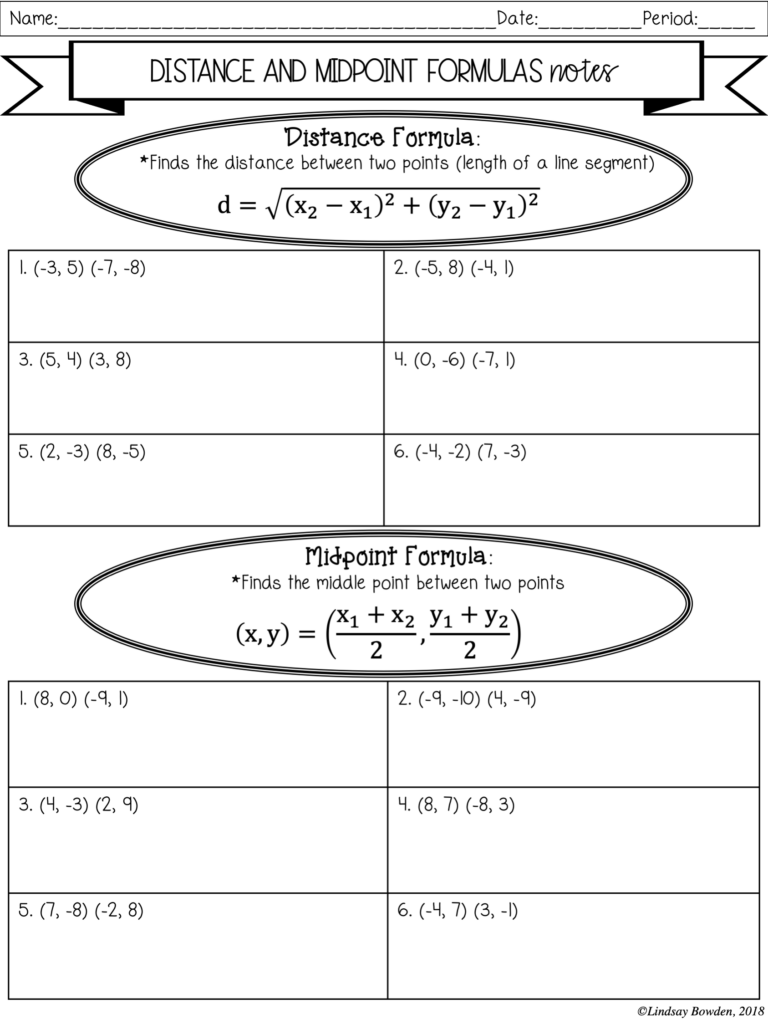 Coordinate Geometry Notes and Worksheets - Lindsay Bowden