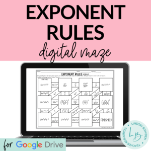 Exponent Rules Digital Maze