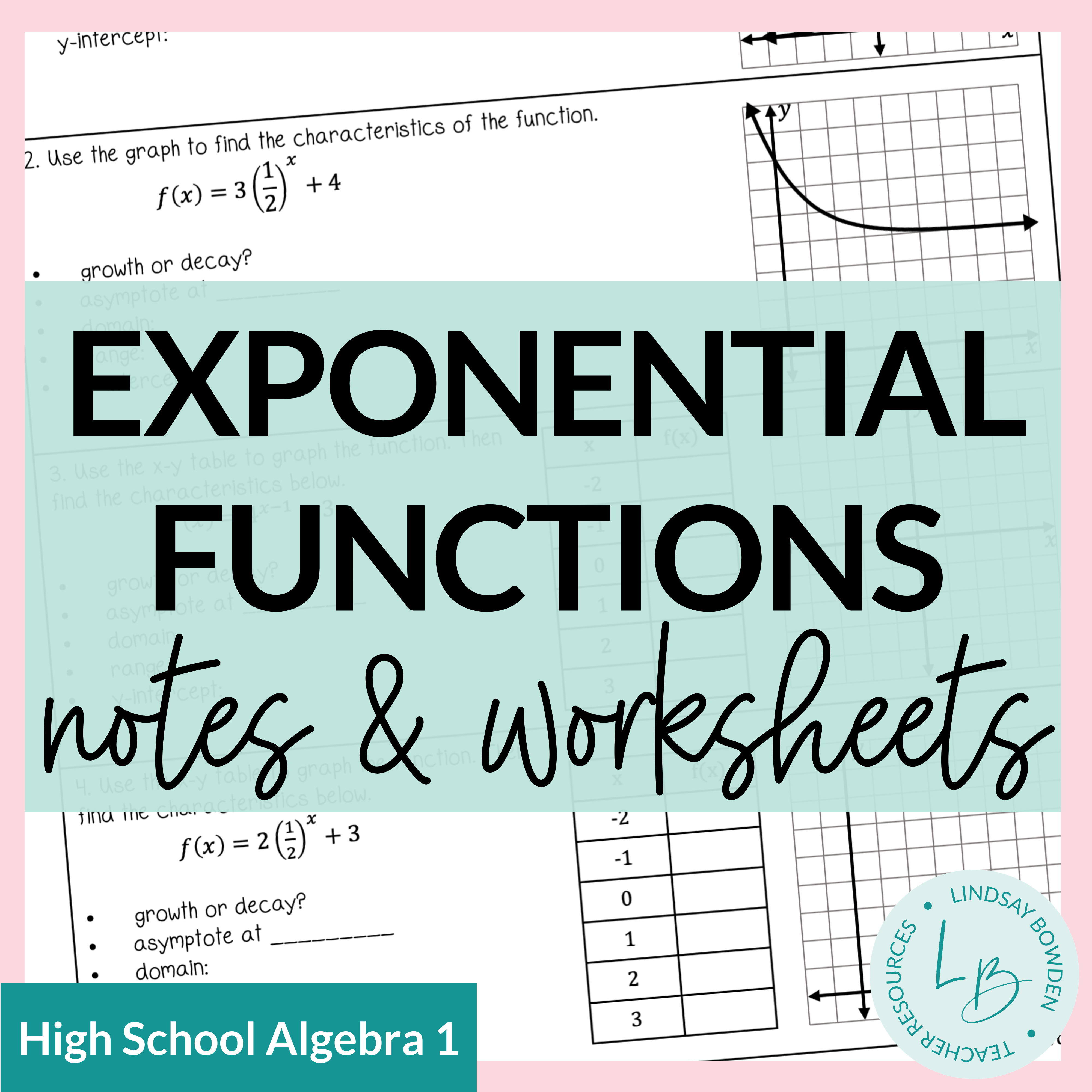 Exponential Functions Notes and Worksheets - Lindsay Bowden Inside Exponential Functions Worksheet Answers