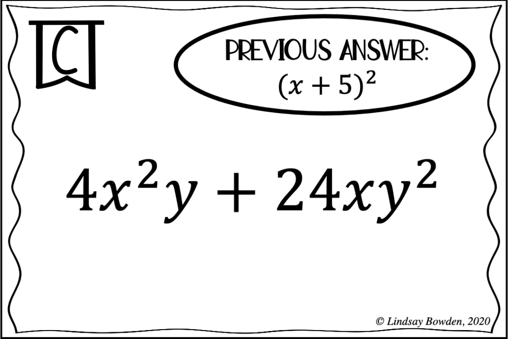 Factoring Polynomials Digital Scavenger Hunt Lindsay Bowden 3543