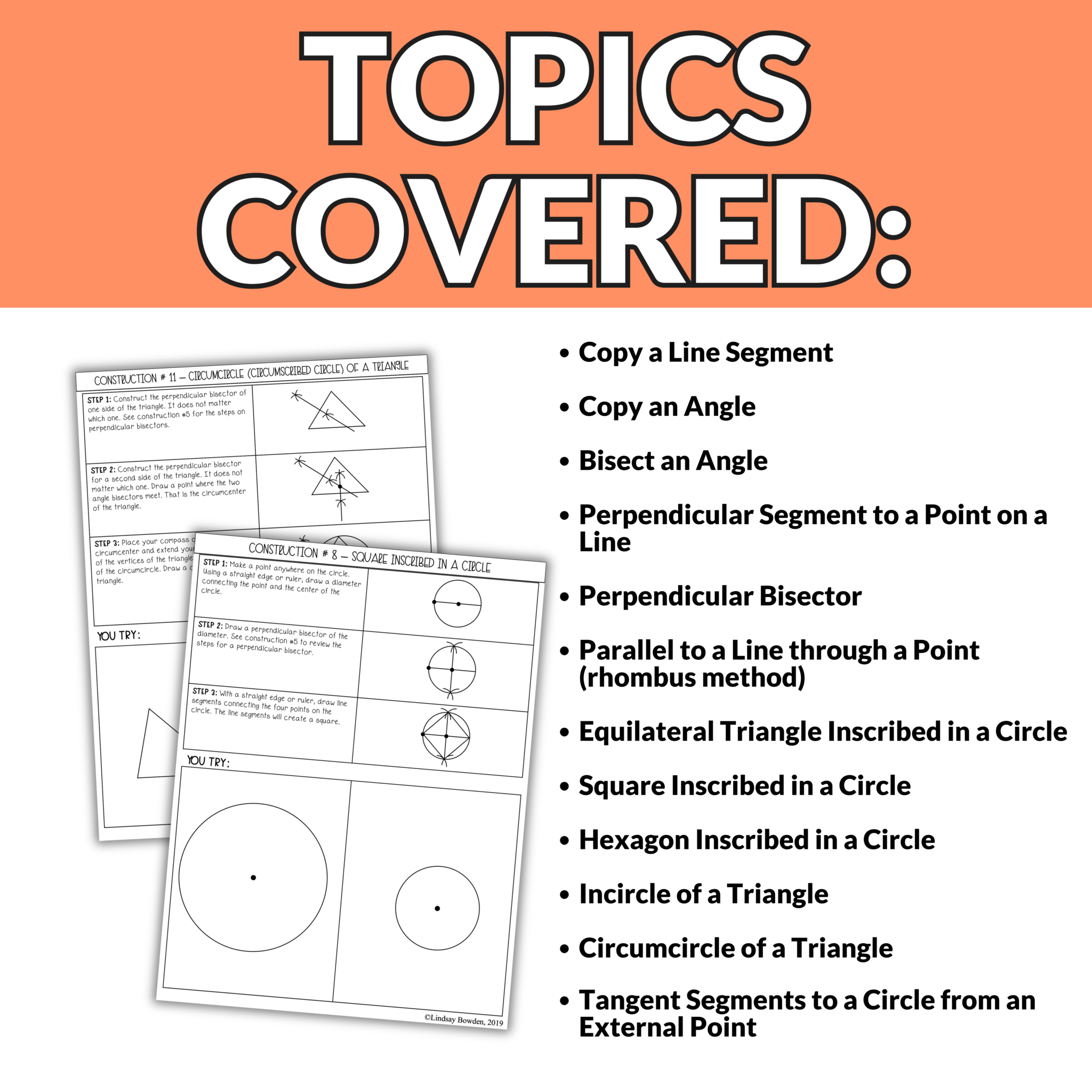 Geometric Constructions Notes and Practice for 9th – 11th Grade ...