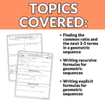 Geometric Sequences Notes and Worksheets - Lindsay Bowden