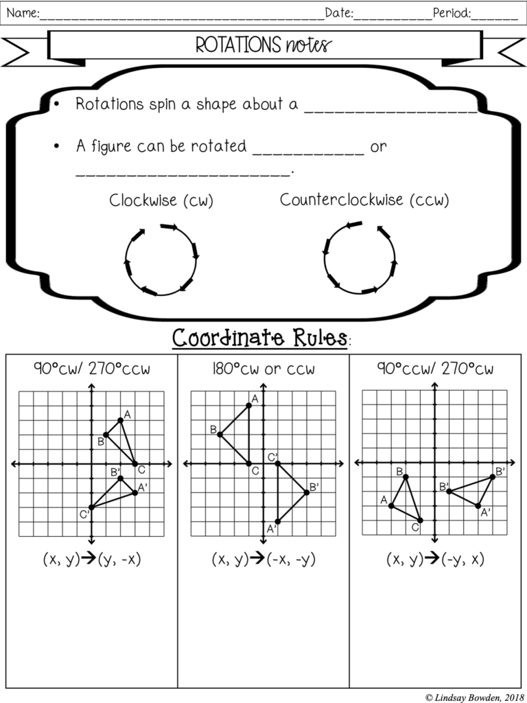 Transformations Notes and Worksheets - Lindsay Bowden