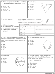 Geometry Final Exam With Study Guide (Editable) - Lindsay Bowden