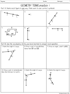Geometry Terms Notes and Worksheets - Lindsay Bowden