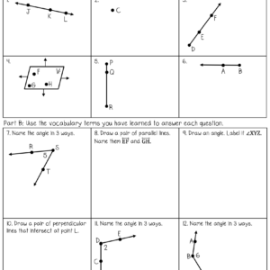 Geometry Terms Notes Worksheets - Lindsay Bowden
