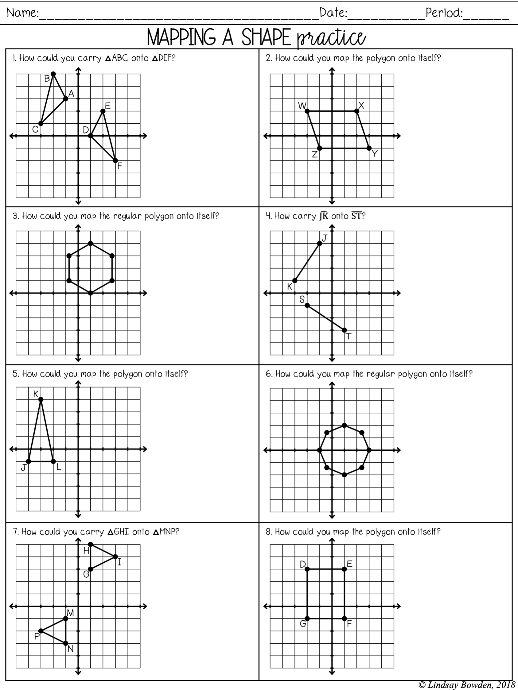 Geometry Multiple Transformations Worksheet Answer Key