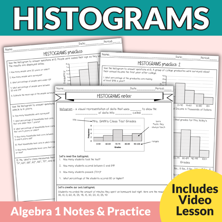 Histograms Notes and Worksheets - Lindsay Bowden