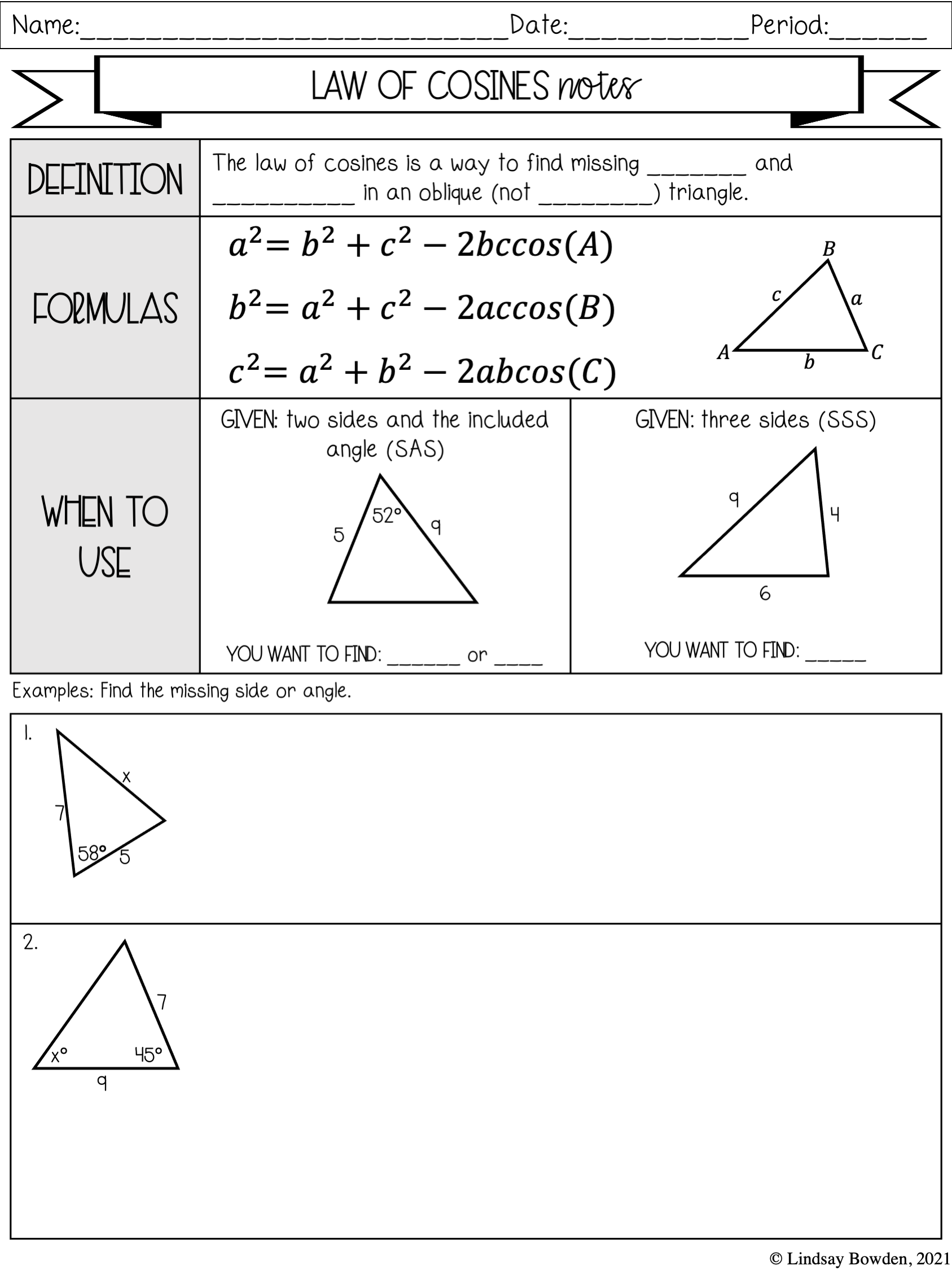 14.1 law of sines homework answers