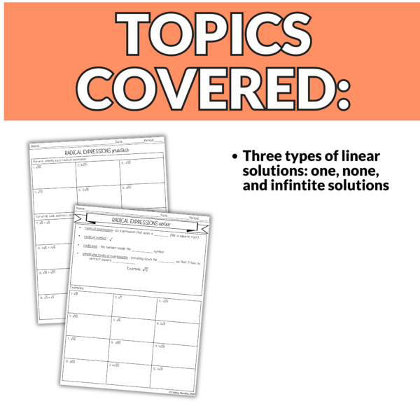 Types of Solutions Notes and Worksheets - Image 4