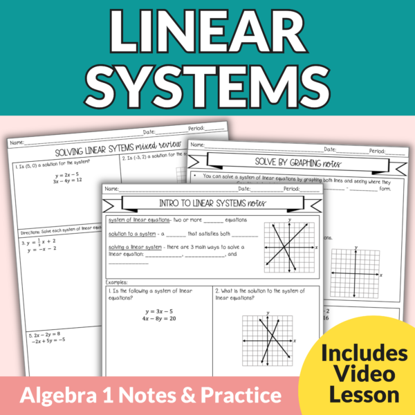 Linear Systems Notes and Worksheets