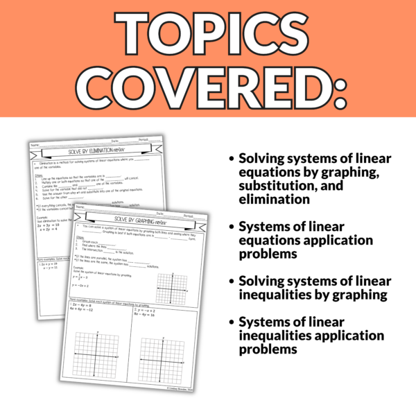 Linear Systems Notes and Worksheets - Image 2