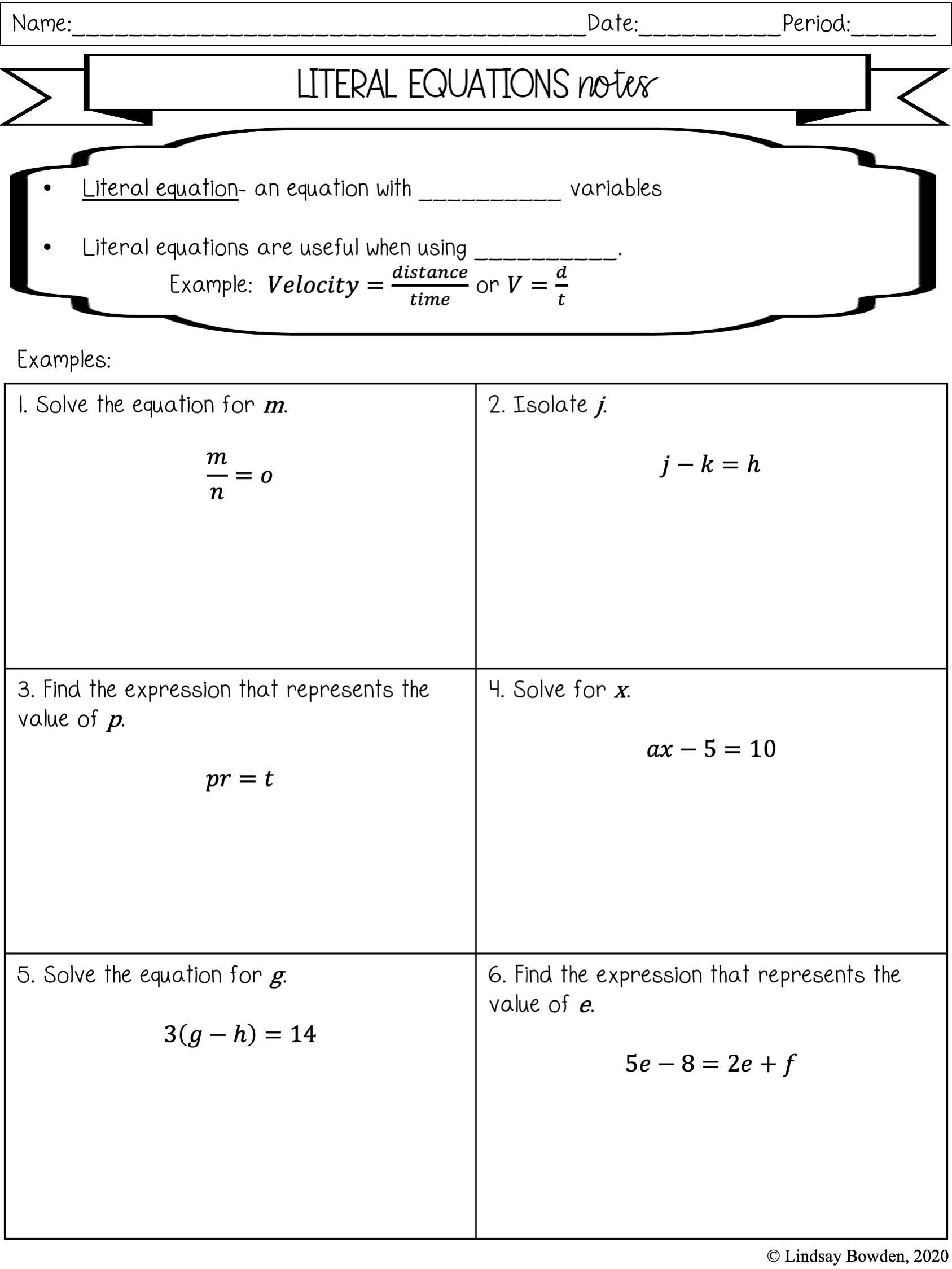 literal-equations-notes-and-worksheets-lindsay-bowden