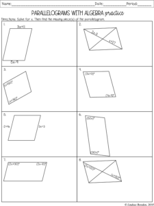 Parallelograms Notes and Worksheets - Lindsay Bowden