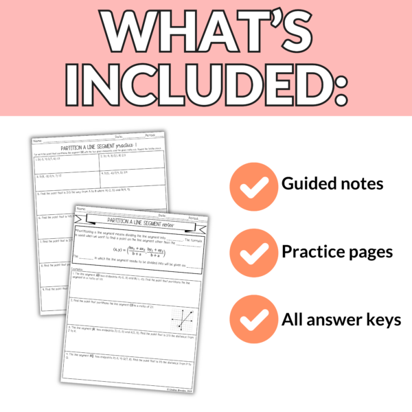 Partition a Line Segment Notes and Worksheets for 9th – 11th Grade Geometry - Image 4