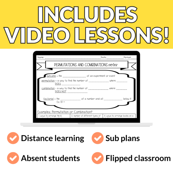 Permutations and Combinations Notes and Worksheets for 9th – 11th Grade Math - Image 4
