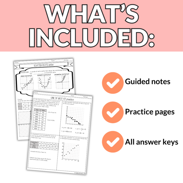 Scatter Plots Guided Notes with Videos and Worksheets | 7th-10th Grade Algebra - Image 3