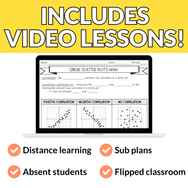 Scatter Plots Guided Notes with Videos and Worksheets | 7th-10th Grade Algebra - Image 4