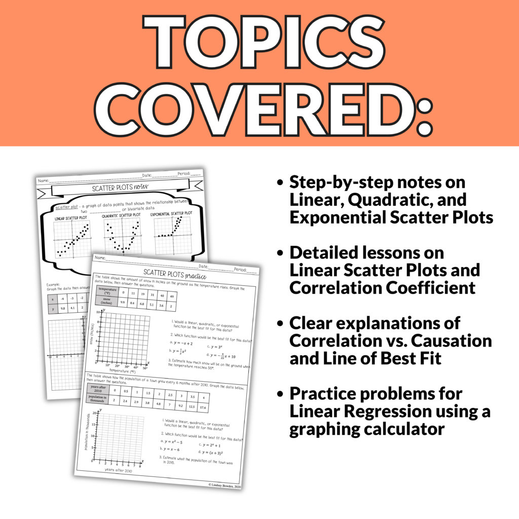 Scatter Plots Guided Notes with Videos and Worksheets | 7th-10th Grade Algebra - Image 2