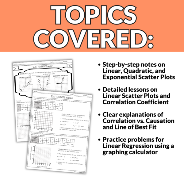 Scatter Plots Guided Notes with Videos and Worksheets | 7th-10th Grade Algebra - Image 2