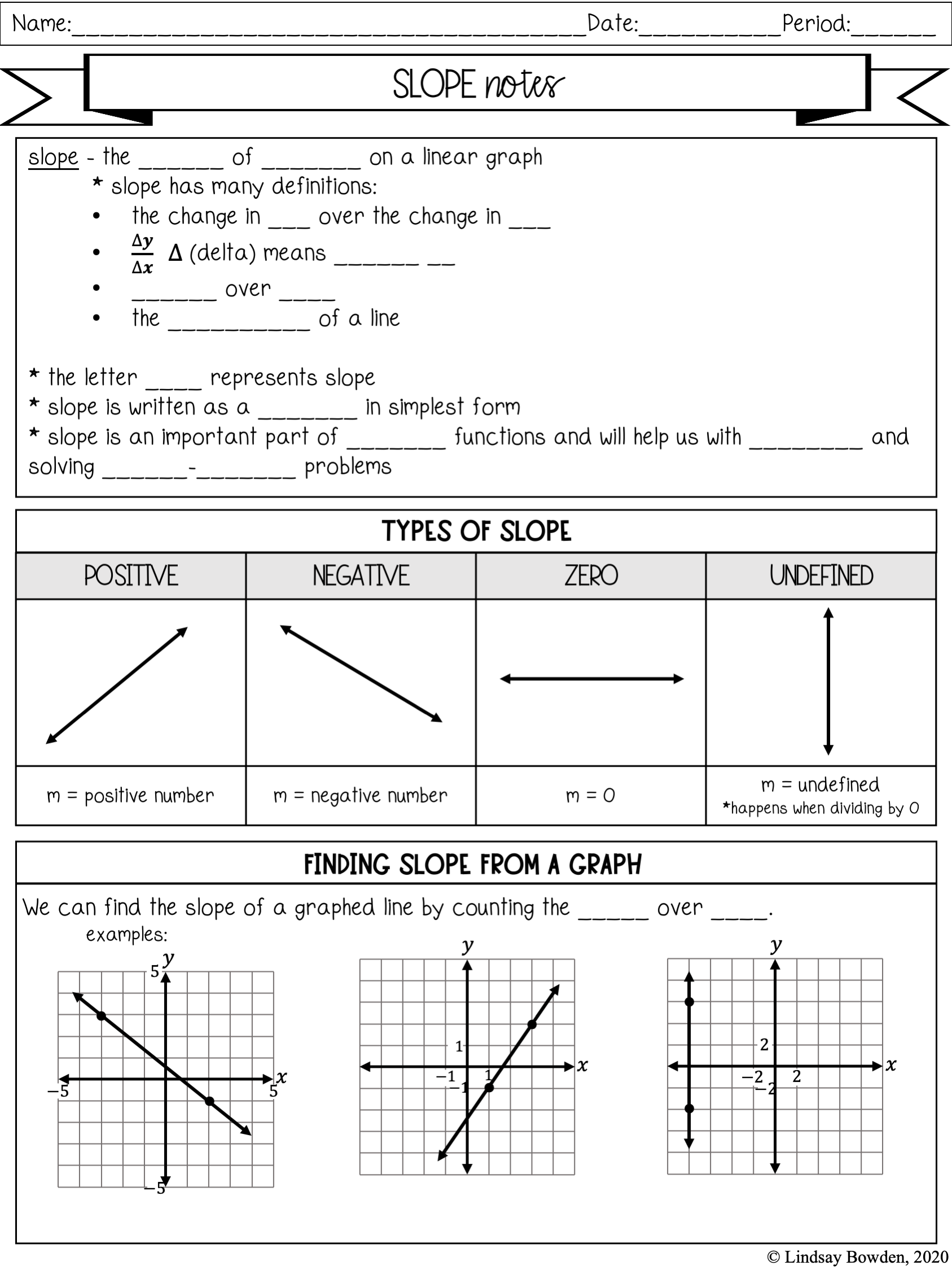 Linear Functions Notes And Worksheets Lindsay Bowden
